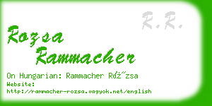 rozsa rammacher business card